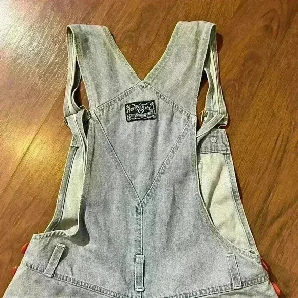 No Excuses Dungarees Shortalls Womens Vintage Bib Cute Bear Overalls Medium - Picture 16 of 16